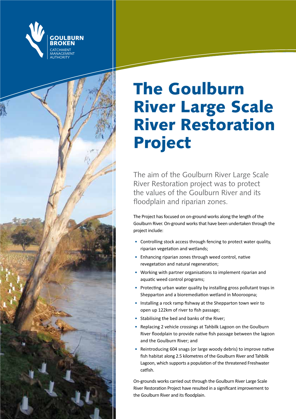 The Goulburn River Large Scale River Restoration Project