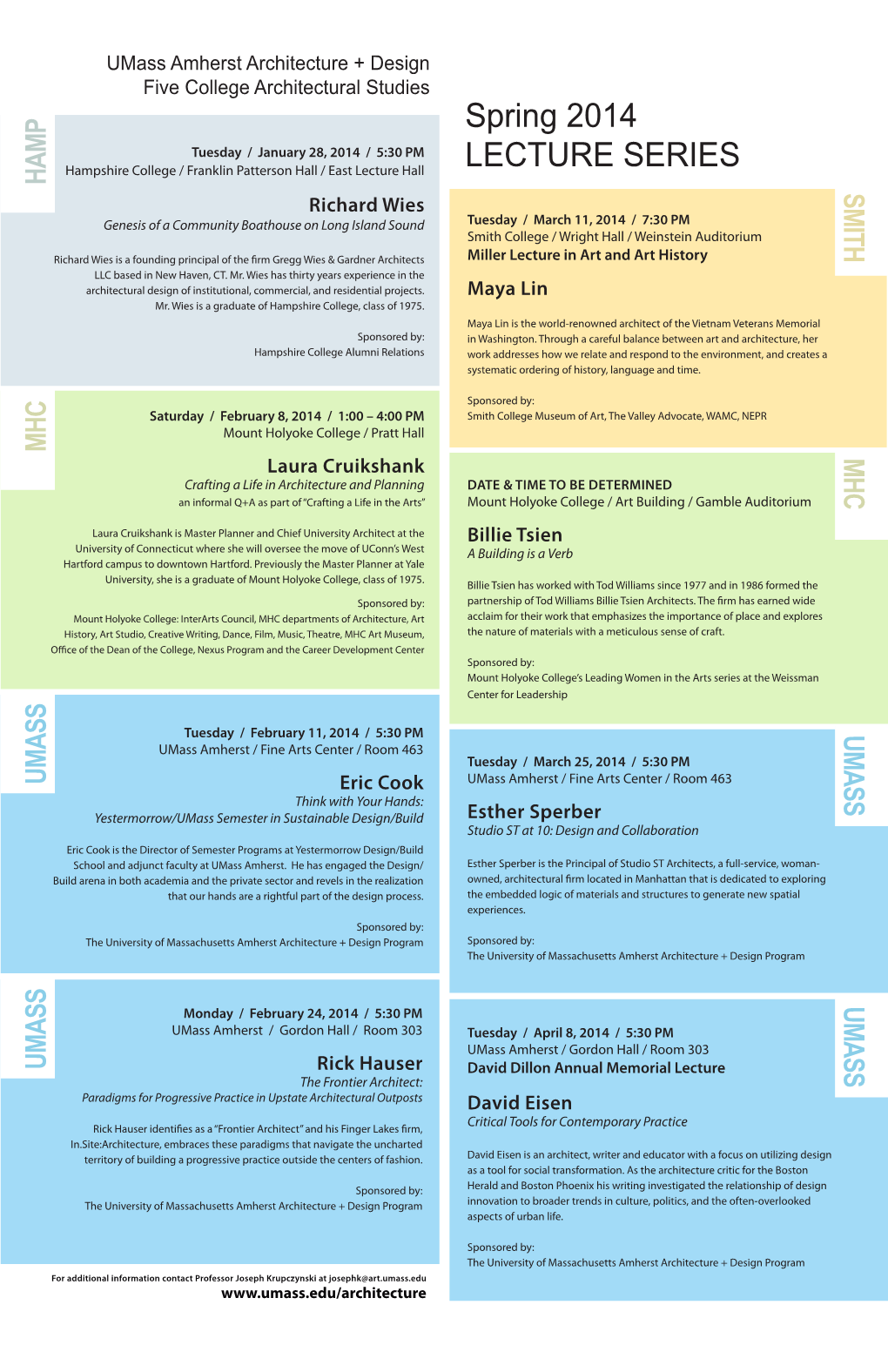 Spring 2014 LECTURE SERIES