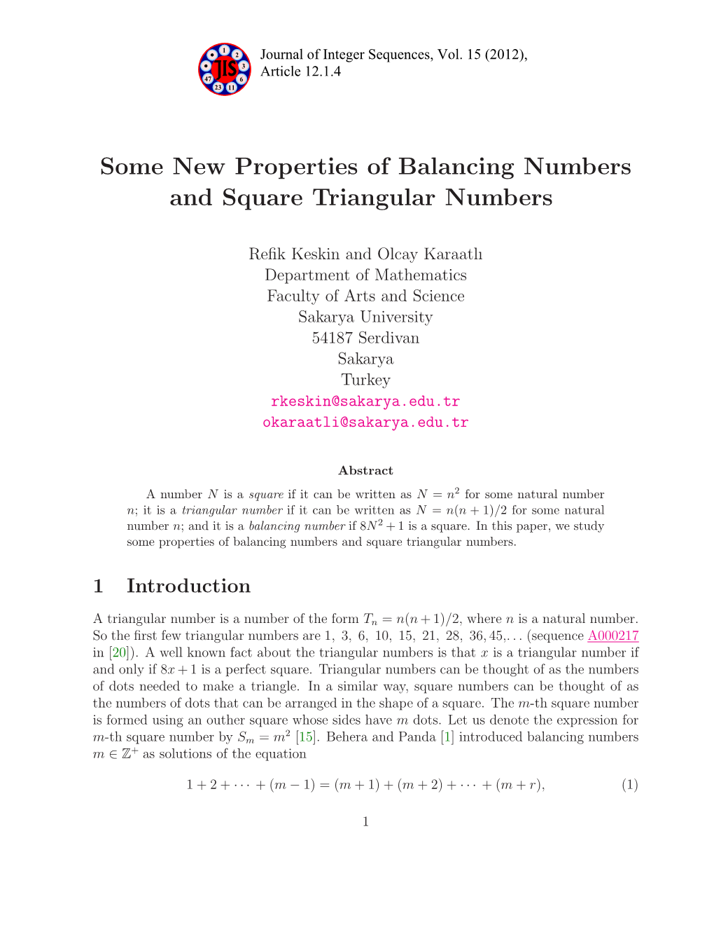 Some New Properties of Balancing Numbers and Square Triangular Numbers