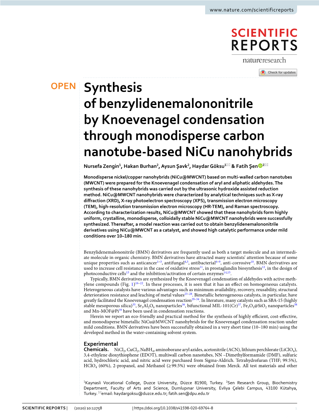 Synthesis of Benzylidenemalononitrile by Knoevenagel Condensation