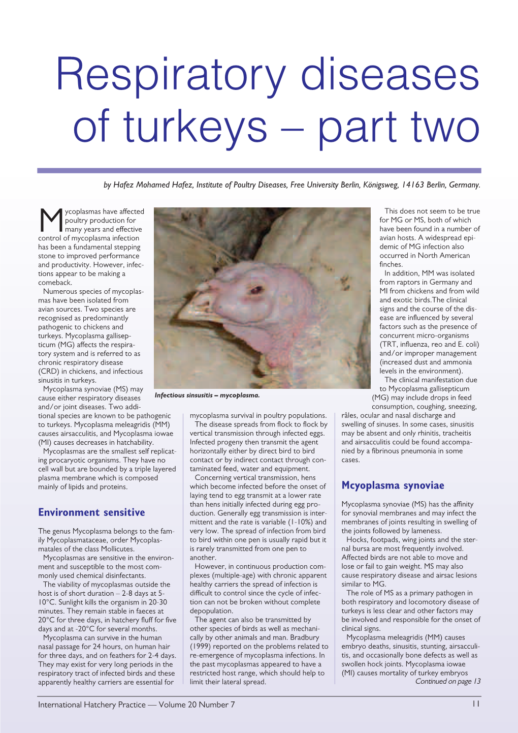 Respiratory Diseases of Turkeys – Part Two