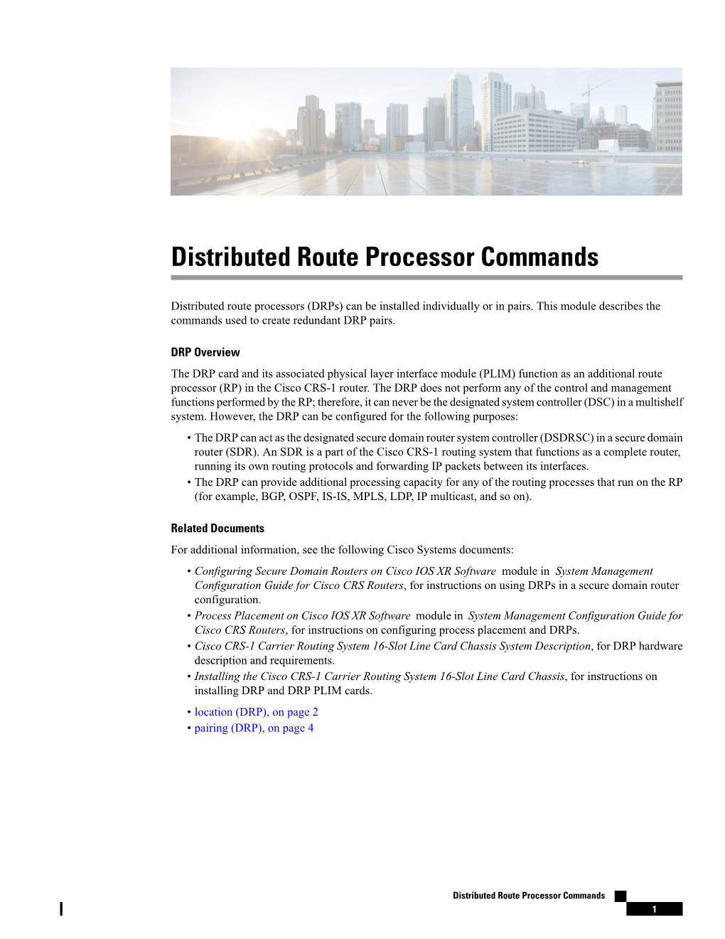 Distributed Route Processor Commands