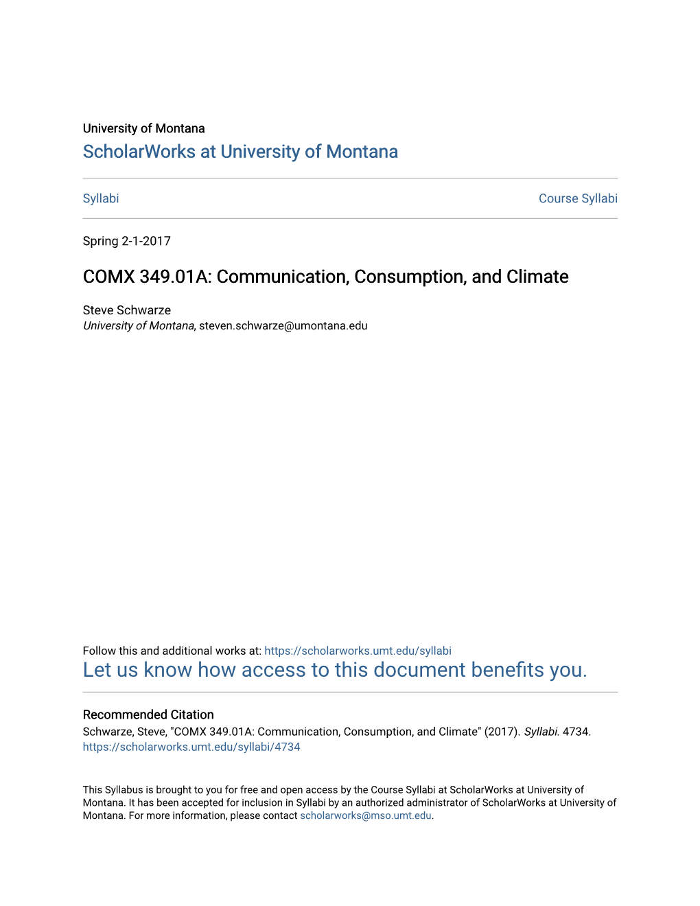 COMX 349.01A: Communication, Consumption, and Climate