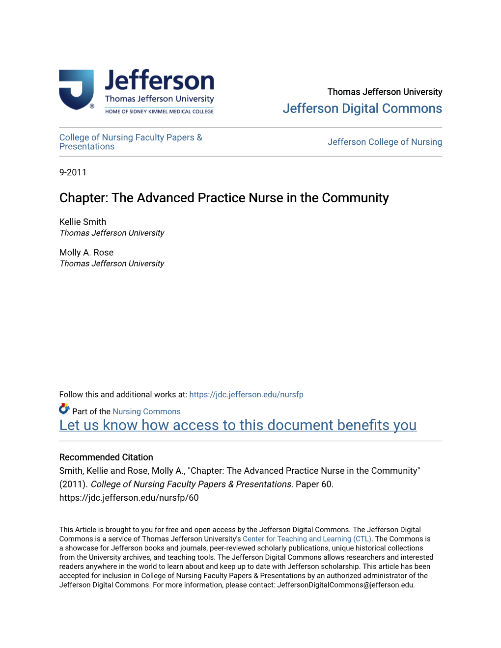 The Advanced Practice Nurse in the Community