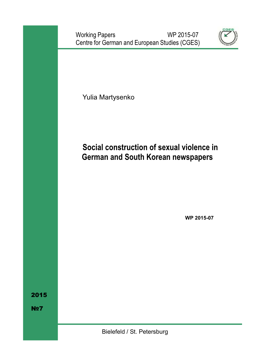 Social Construction of Sexual Violence in German and South Korean Newspapers