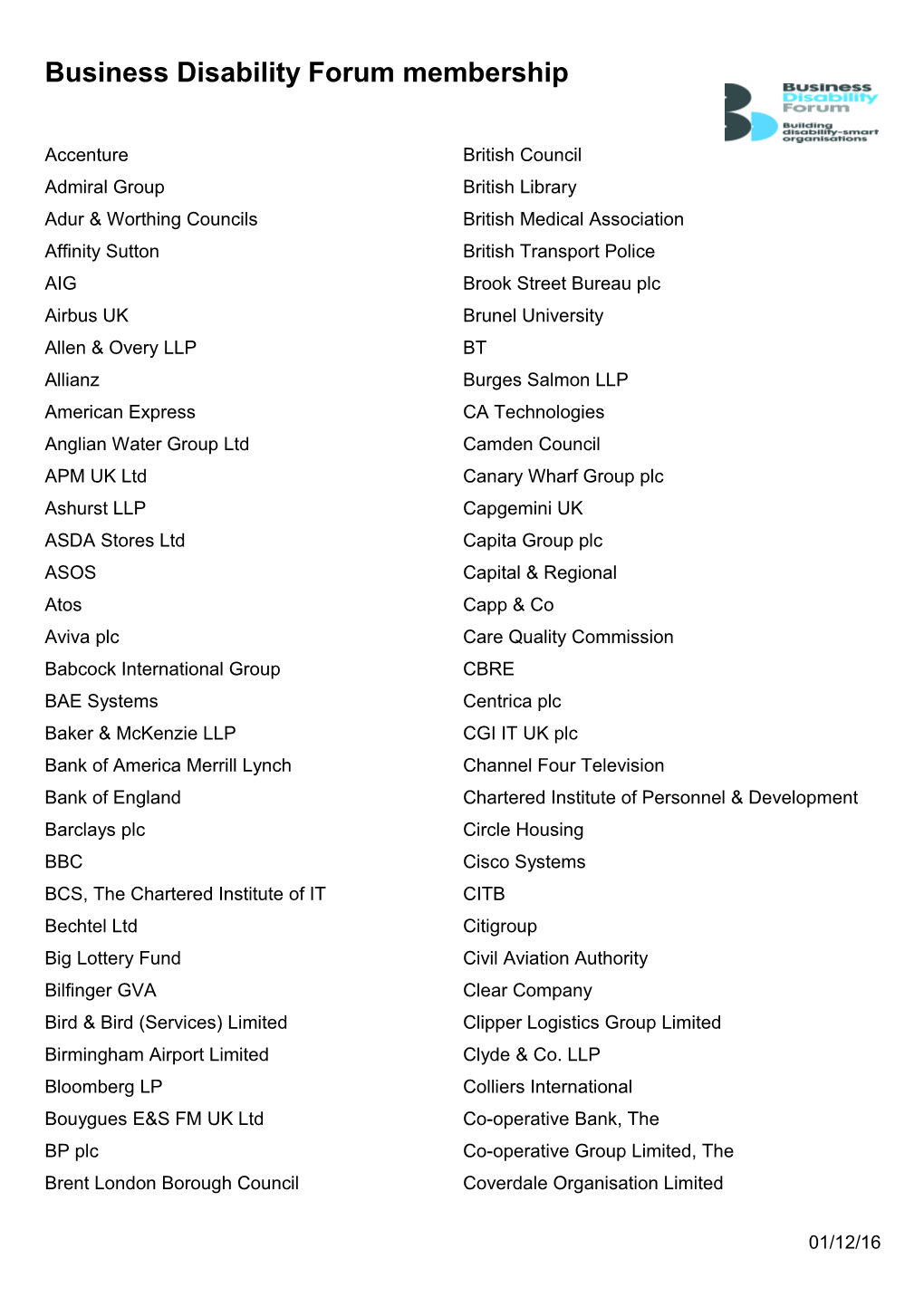 Business Disability Forum Membership