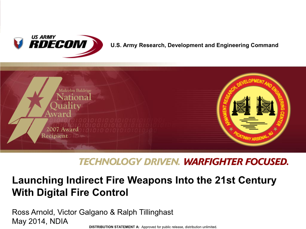 Launching Indirect Fire Weapons Into the 21St Century with Digital Fire Control