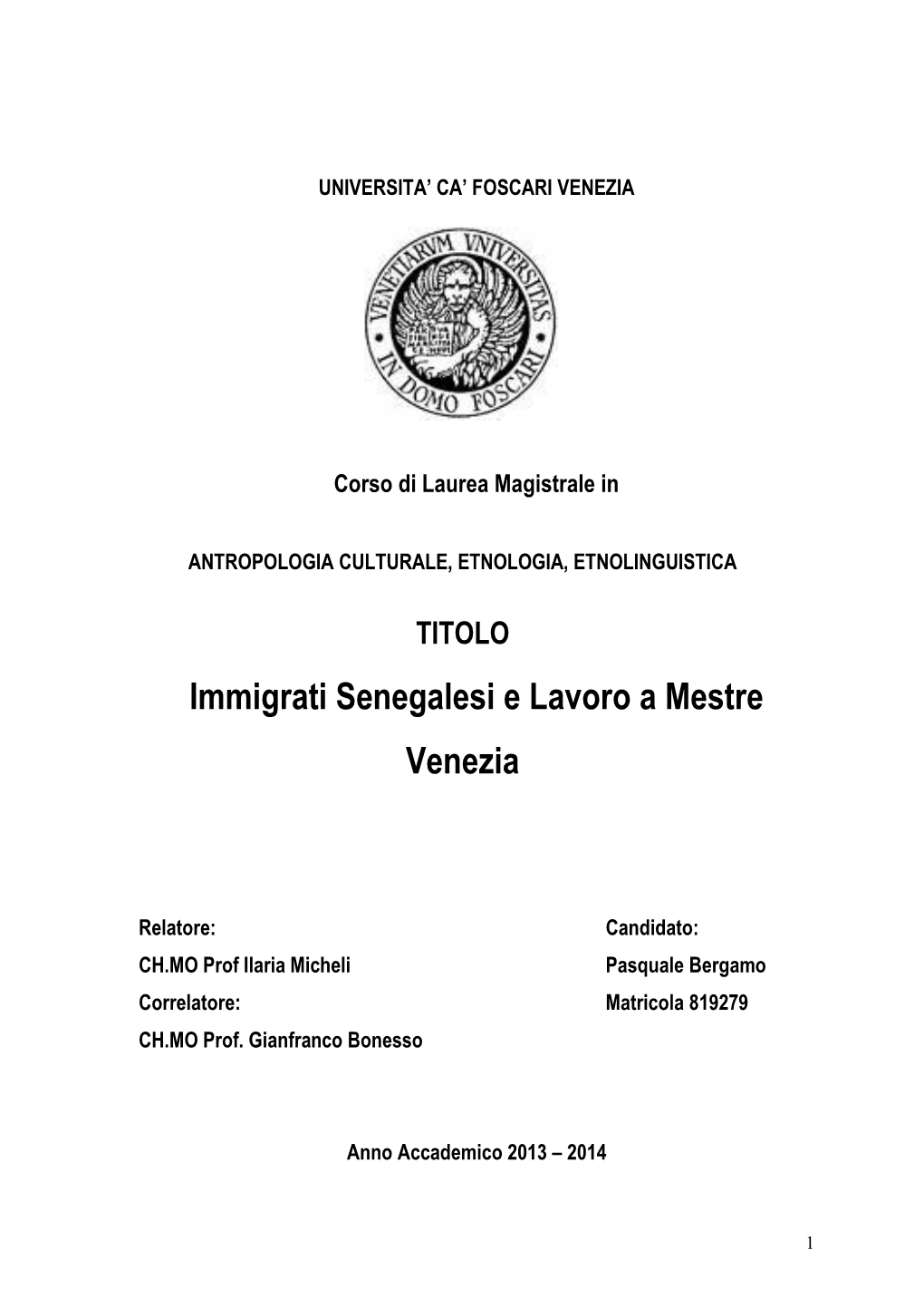 Immigrati Senegalesi E Lavoro a Mestre Venezia