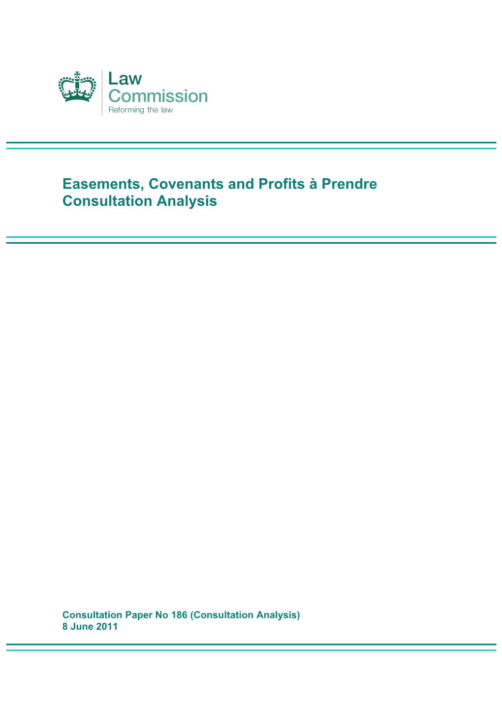 Easements, Covenants and Profits À Prendre Consultation Analysis