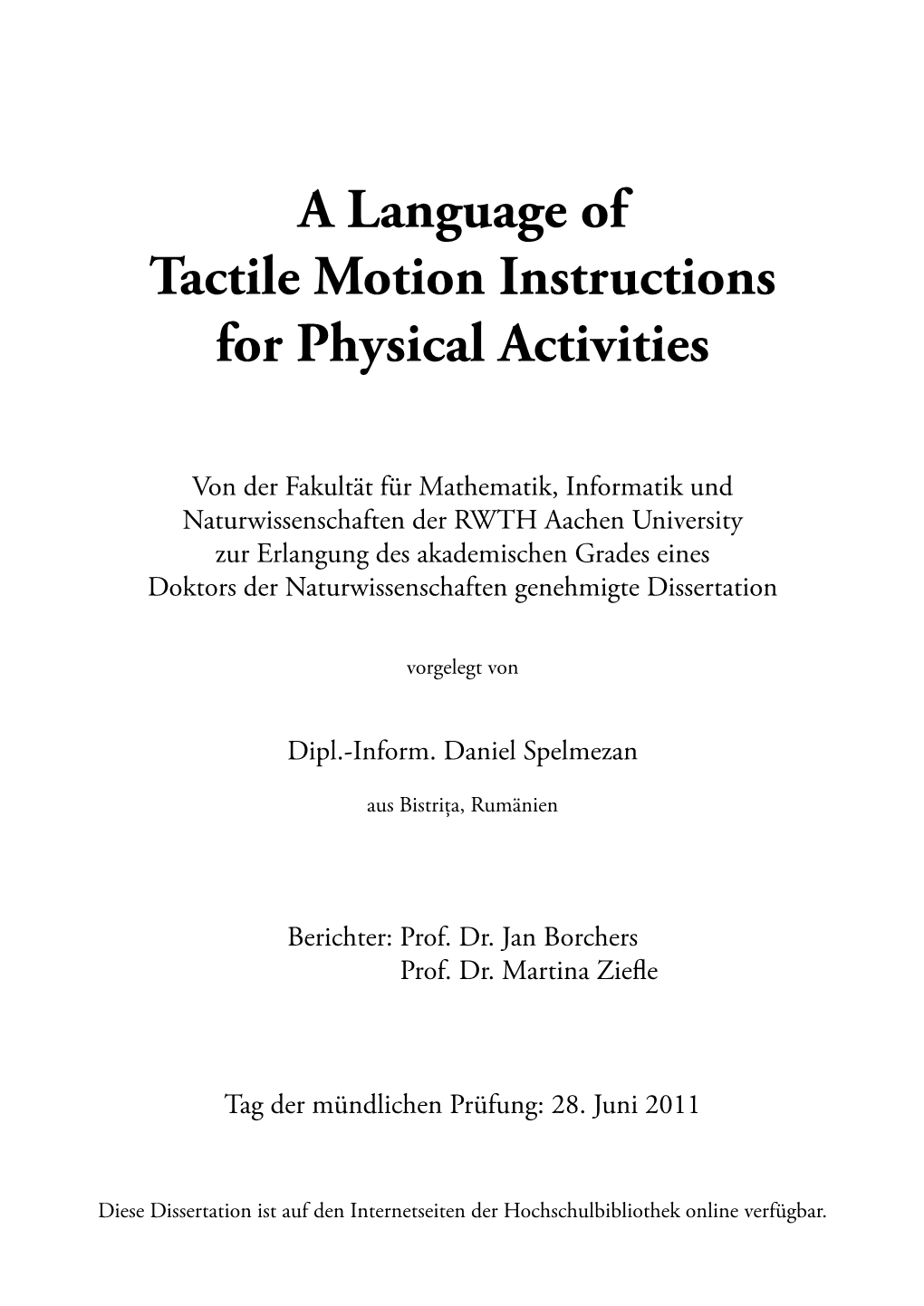 A Language of Tactile Motion Instructions for Physical Activities