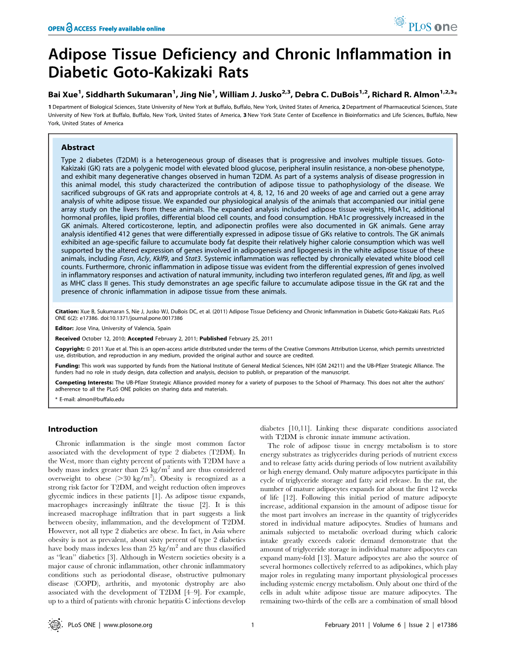 Adipose Tissue Deficiency and Chronic Inflammation in Diabetic Goto-Kakizaki Rats