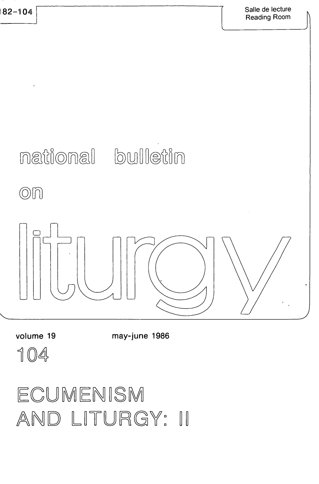 Ecumenism and Liturgy: Ii