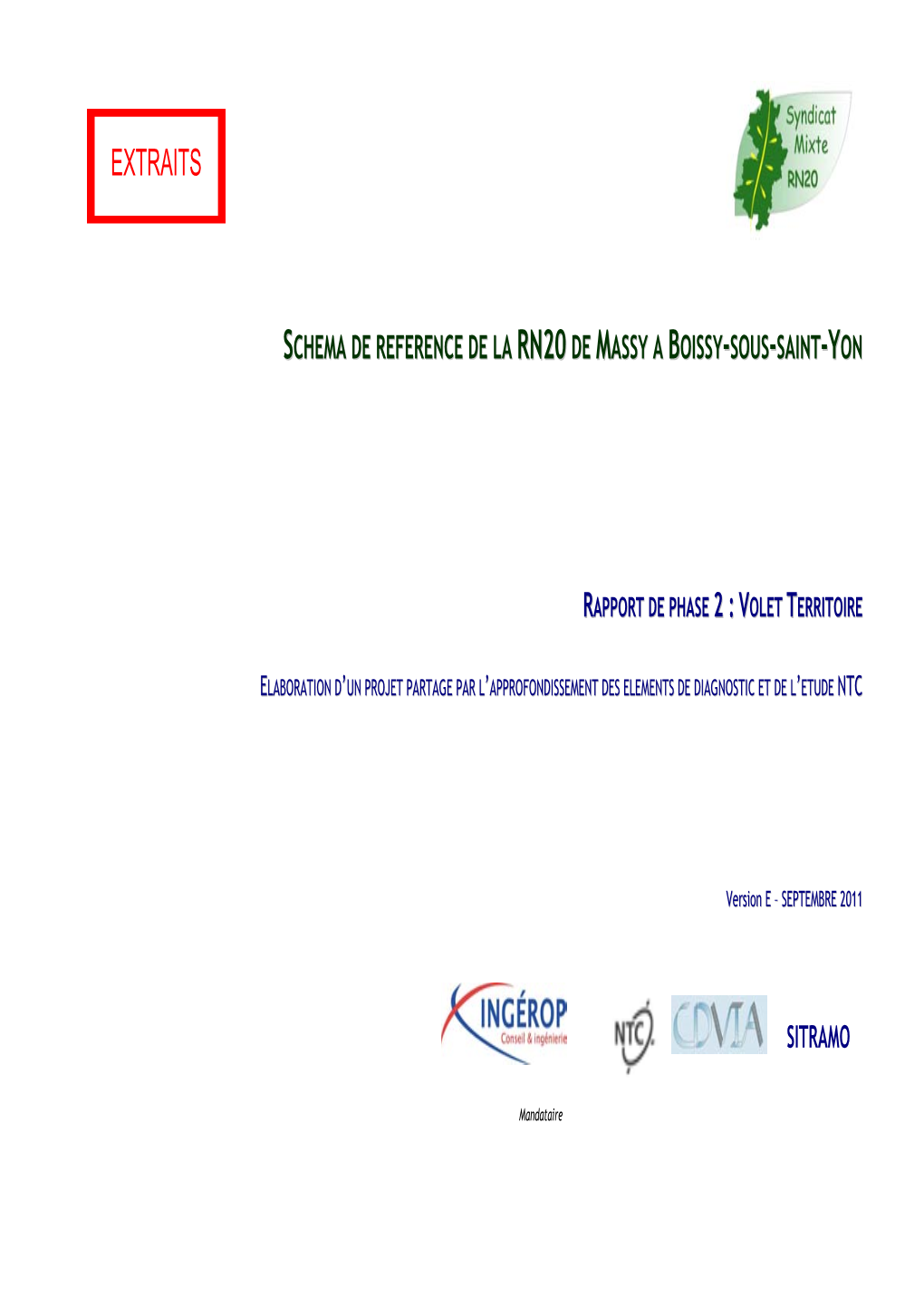 Schema De Reference De La Rn20 De Massy a Boissy-Sous-Saint-Yon