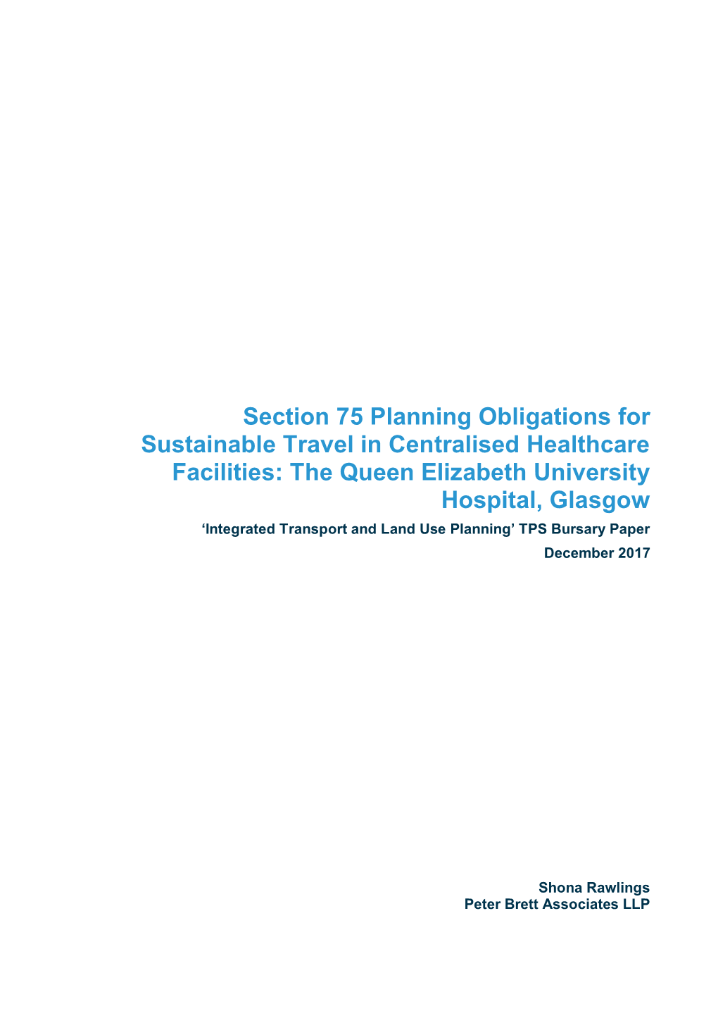 Section 75 Planning Obligations For