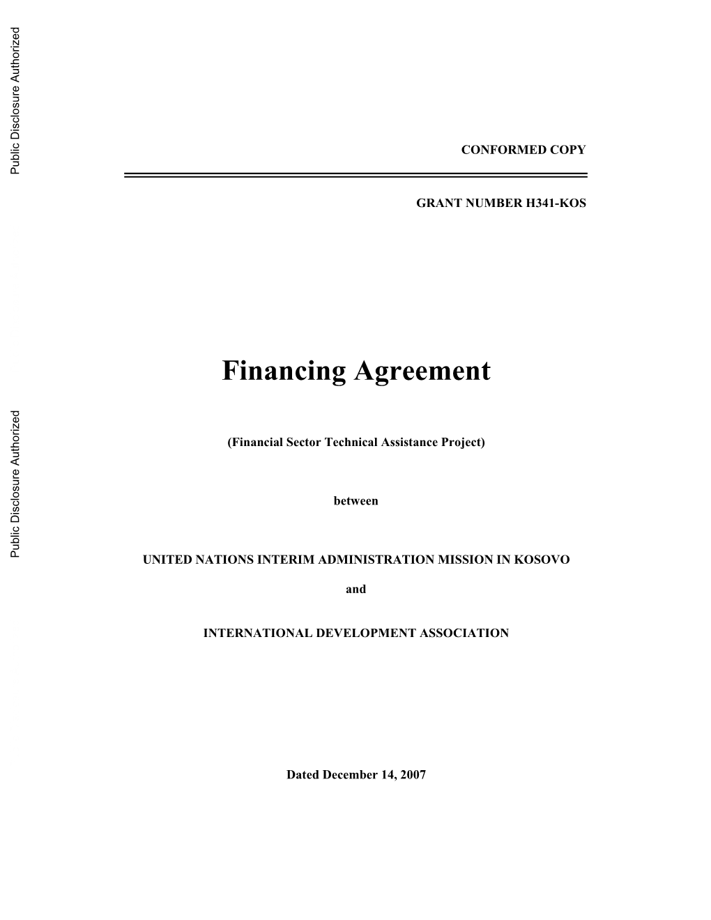 Financing Agreement