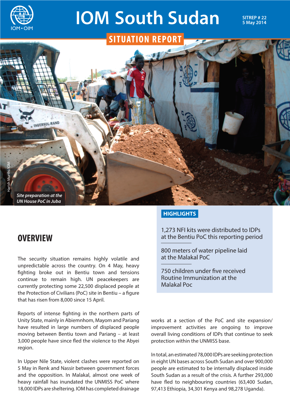 IOM South Sudan Situation Report | 5 May 2014
