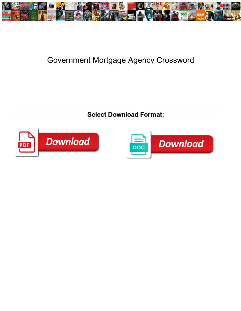 Government Mortgage Agency Crossword