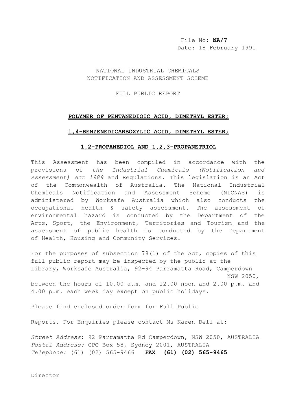 National Industrial Chemicals Notification and Assessment Scheme