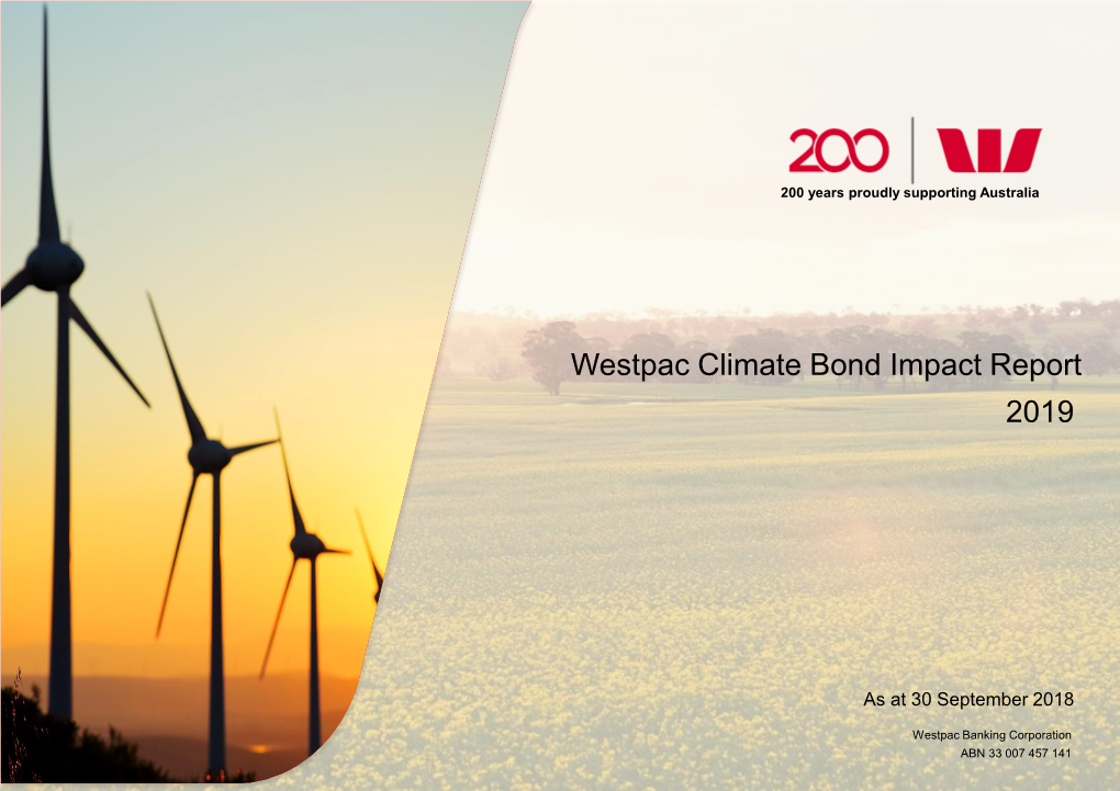Westpac Climate Bond Impact Report 2019