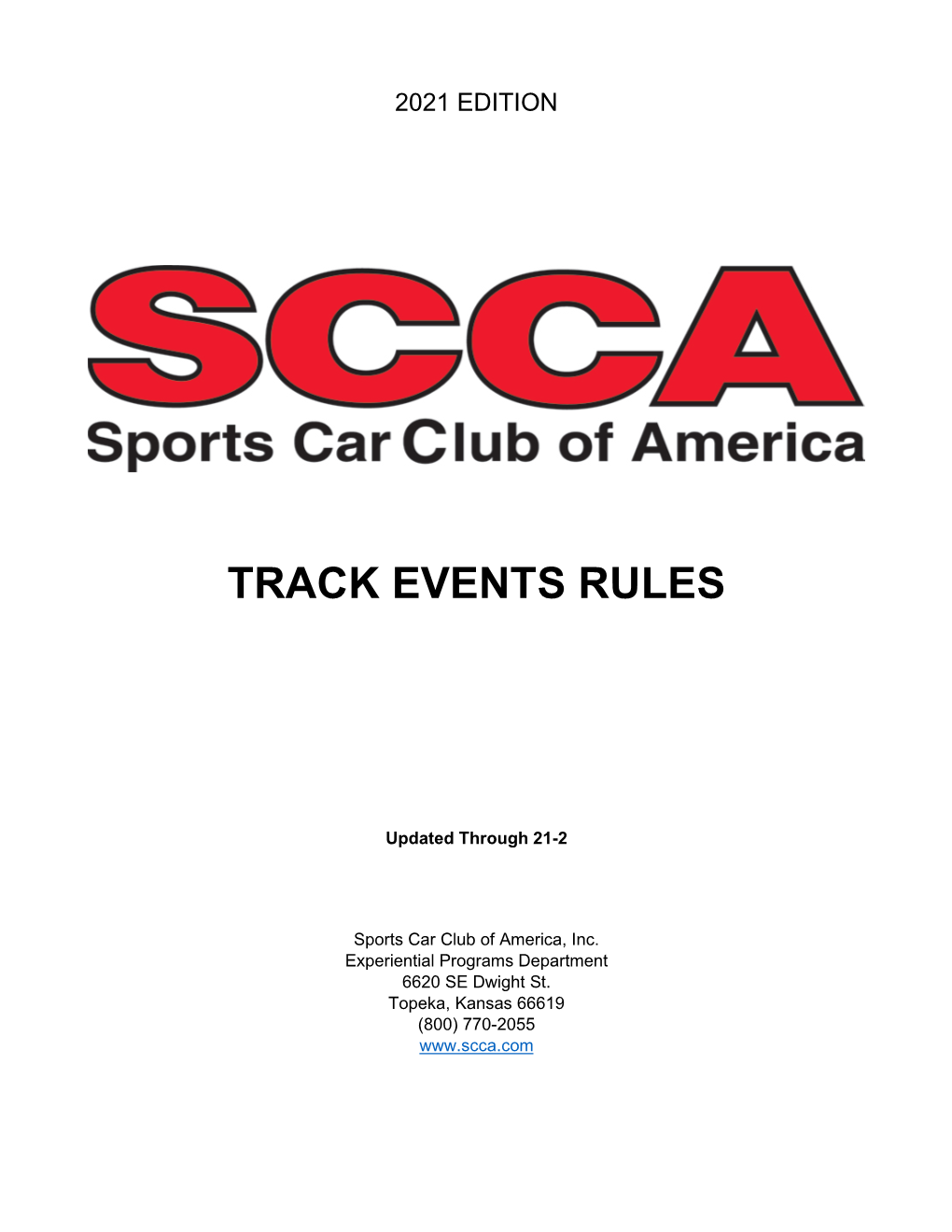 SCCA Track Event Rules.” D