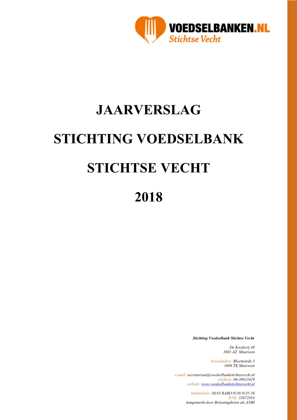 Jaarverslag Stichting Voedselbank Stichtse