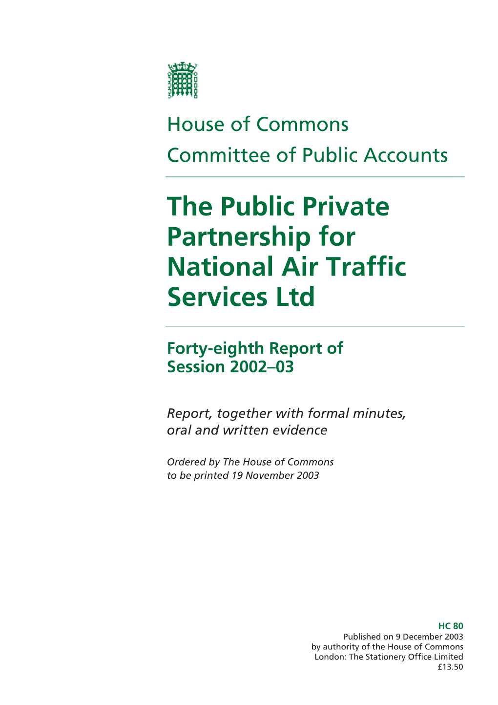 The Public Private Partnership for National Air Traffic Services Ltd