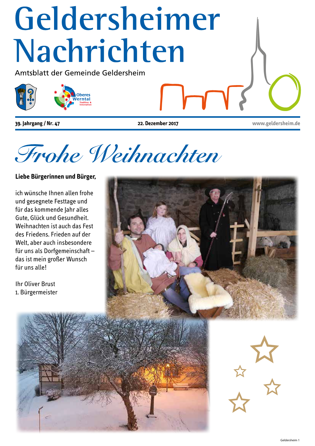 Geldersheimer Nachrichten Amtsblatt Der Gemeinde Geldersheim