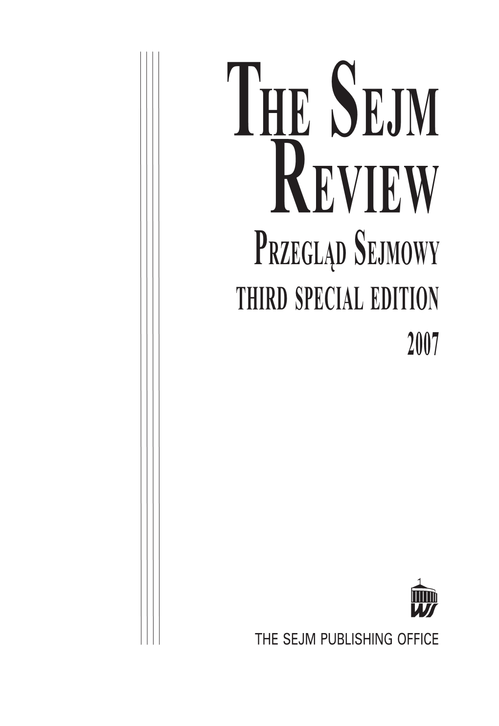 The Sejm Review Przegląd Sejmowy Third Special Edition 2007