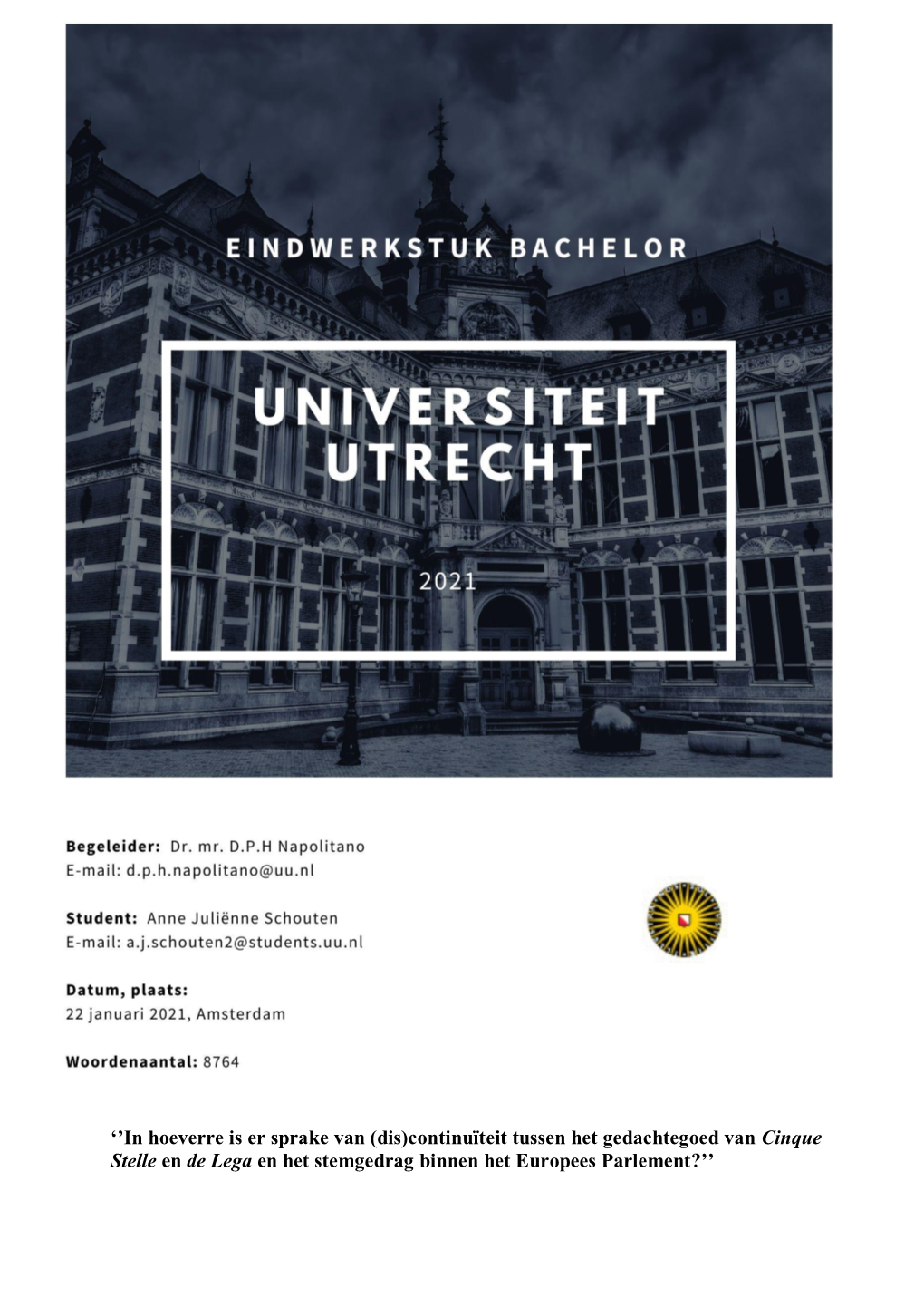 Bachelor Eindwerkstuk