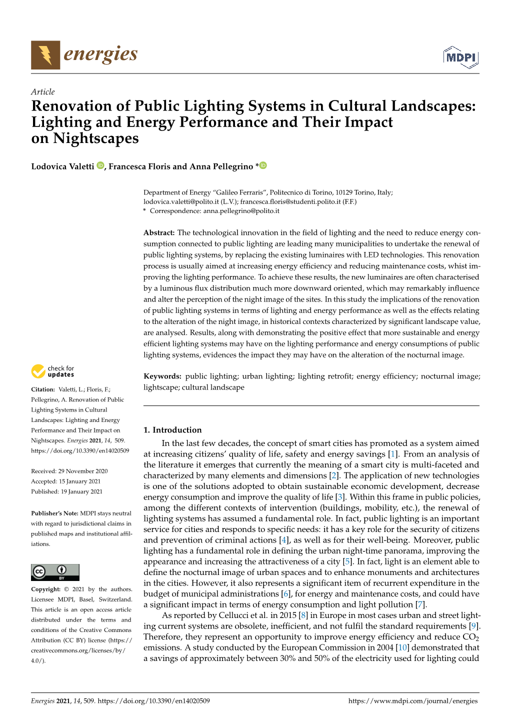 Renovation of Public Lighting Systems in Cultural Landscapes: Lighting and Energy Performance and Their Impact on Nightscapes