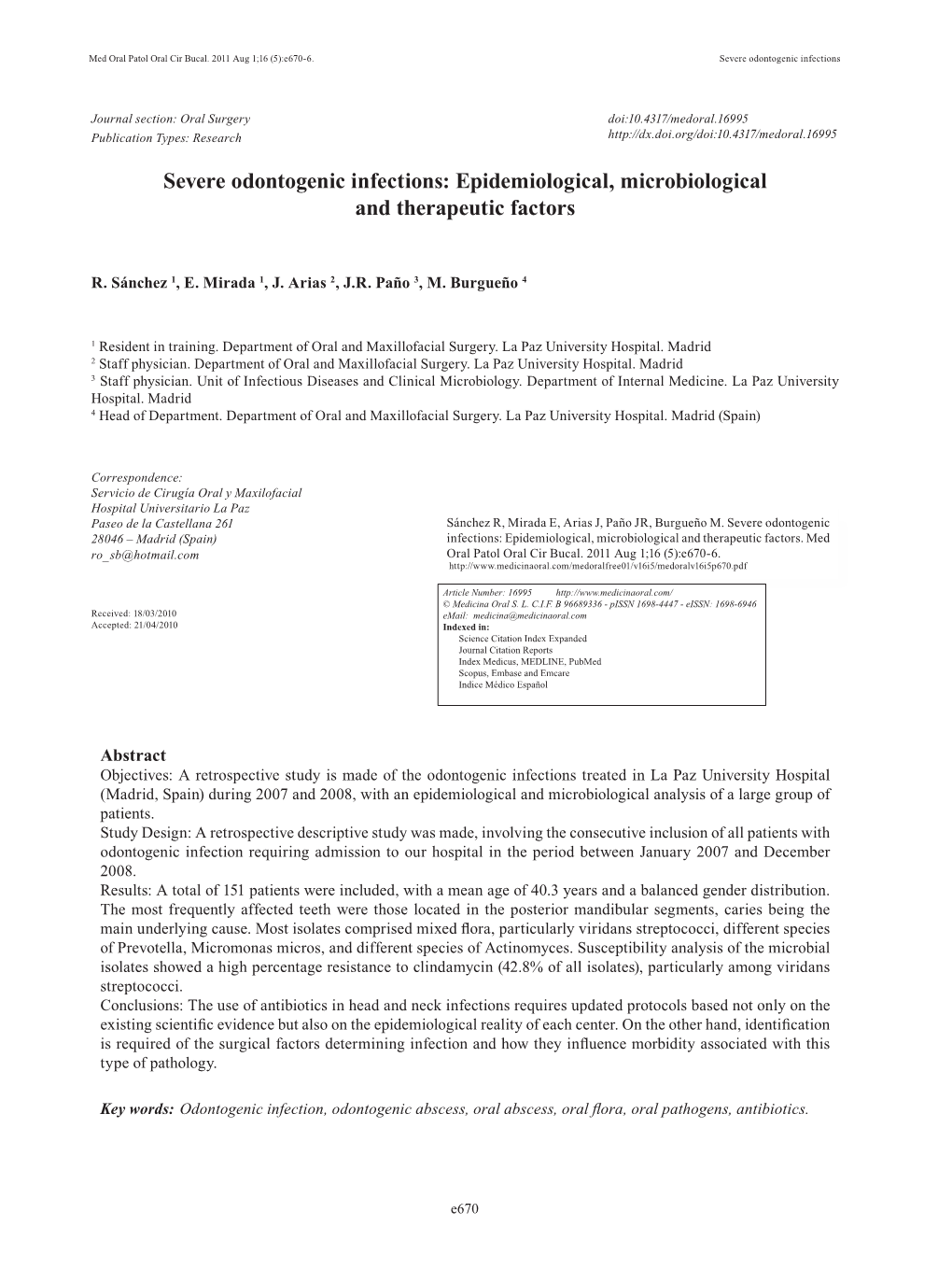 Severe Odontogenic Infections