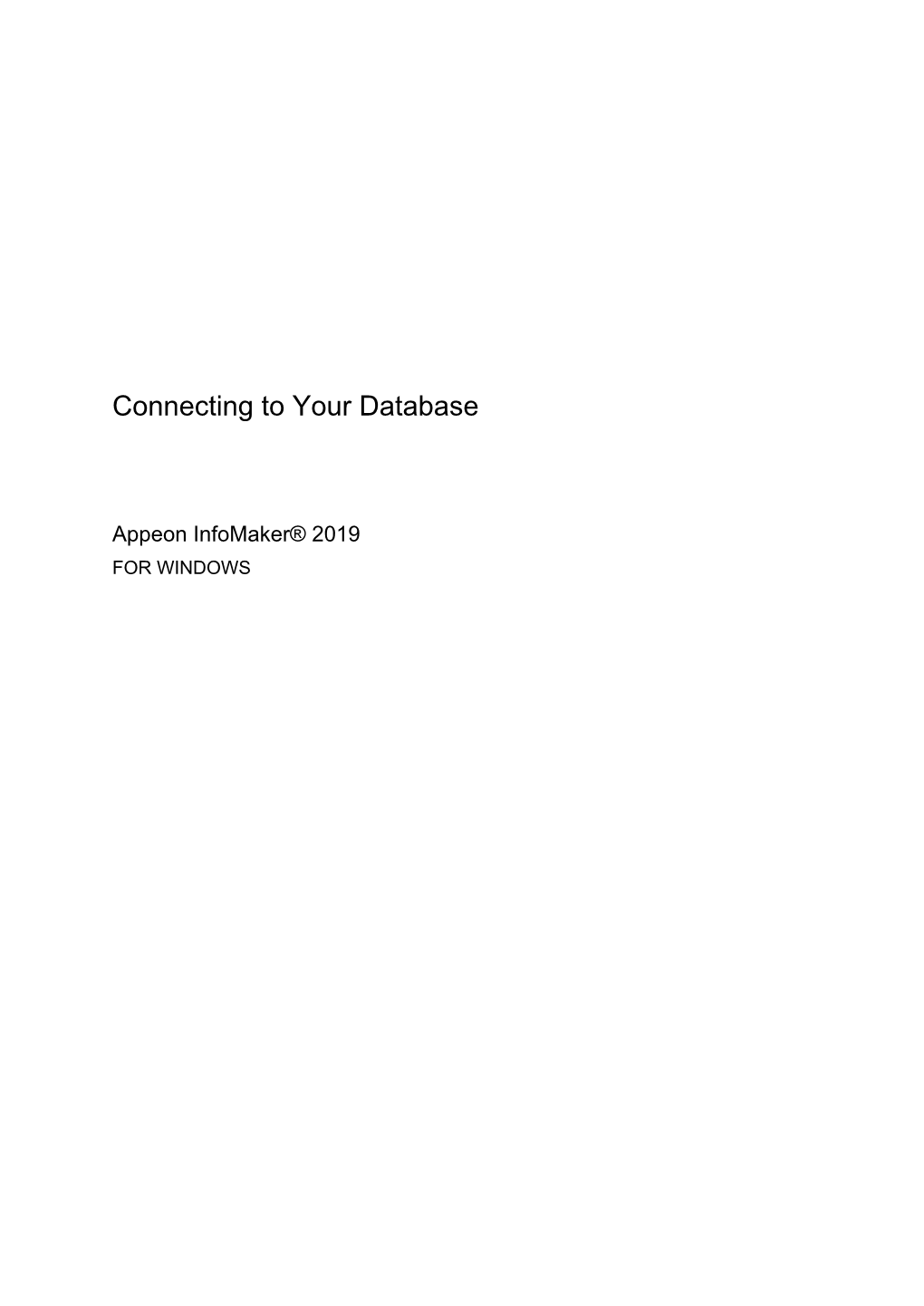 Connecting to Your Database