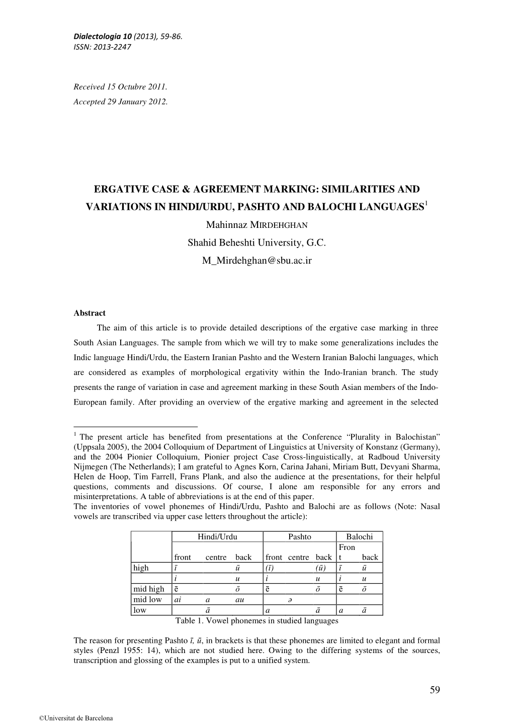 59 Ergative Case & Agreement Marking