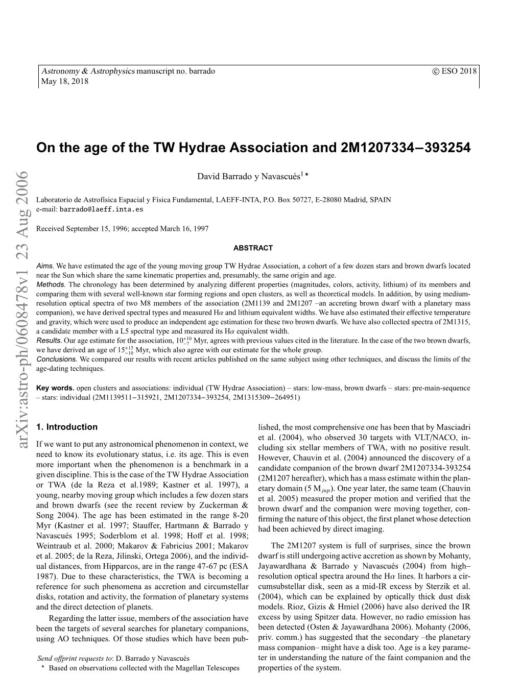 On the Age of the TW Hydrae Association and 2M1207334