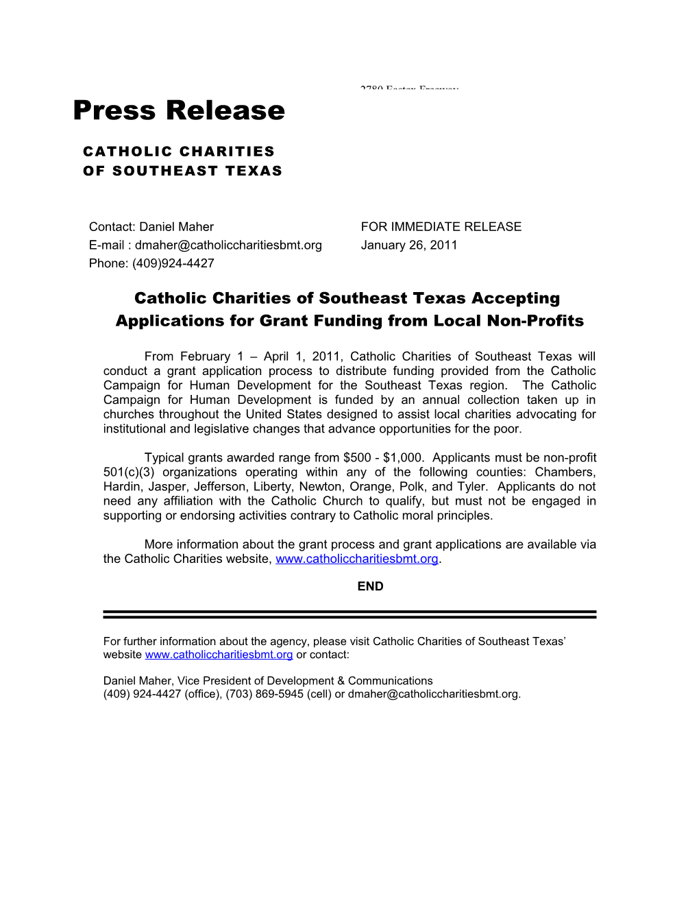 Applications for Grant Funding from Local Non-Profits