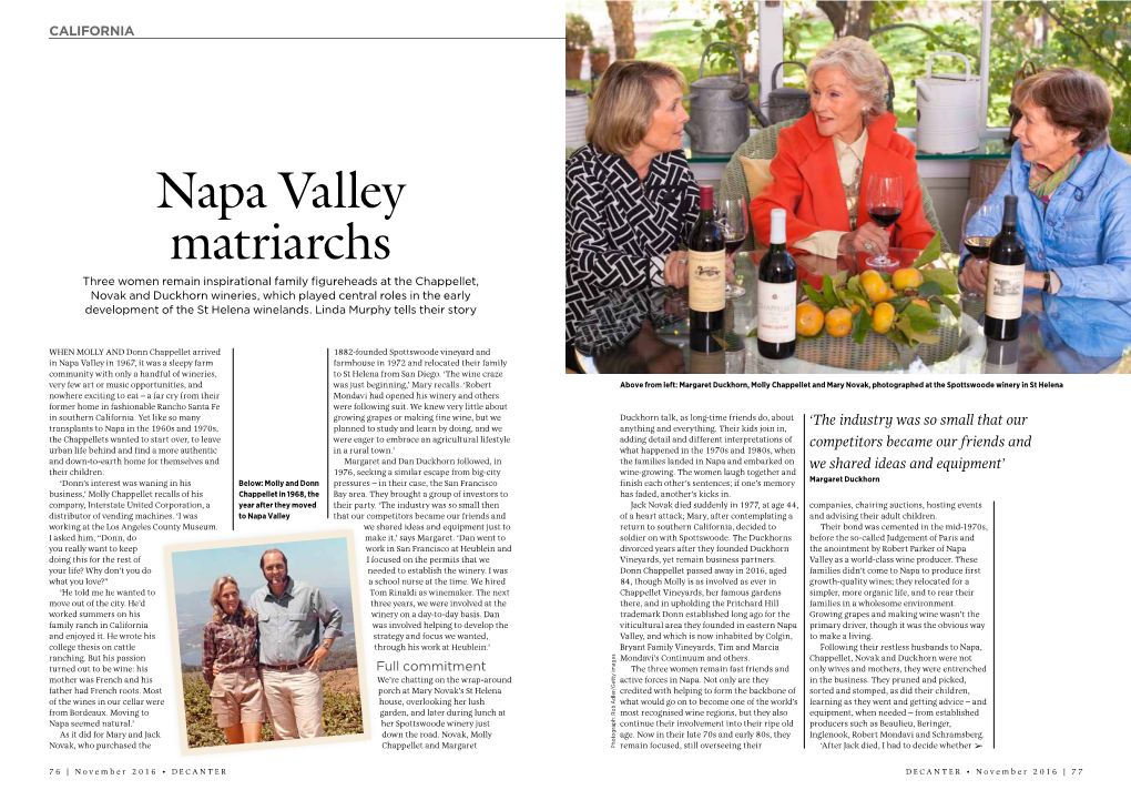 Napa Valley Matriarchs