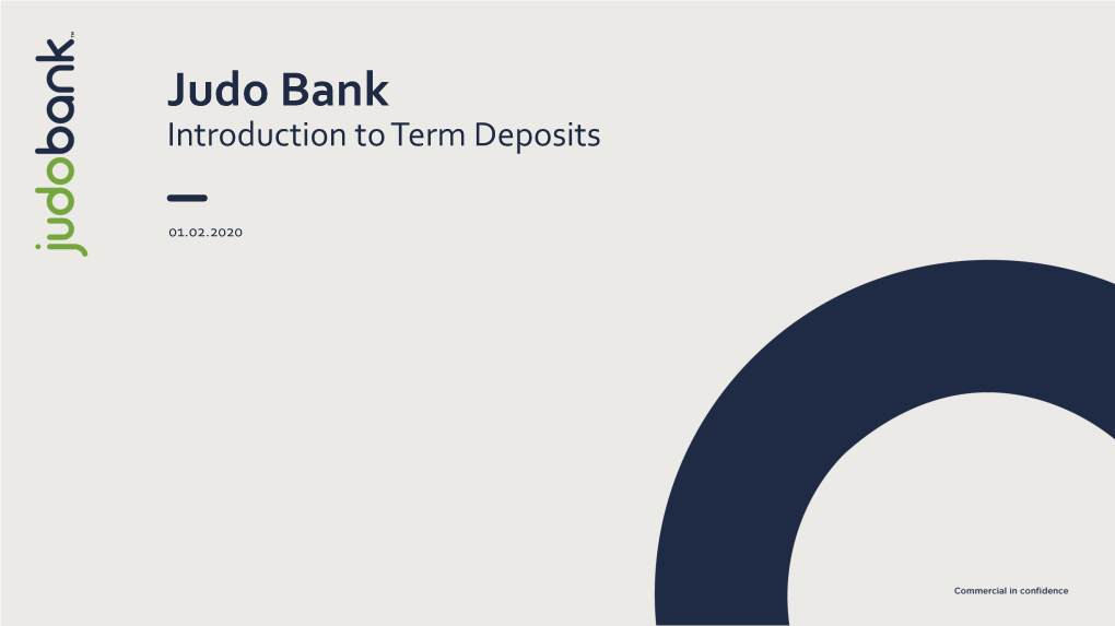 Judo Bank Introduction to Term Deposits