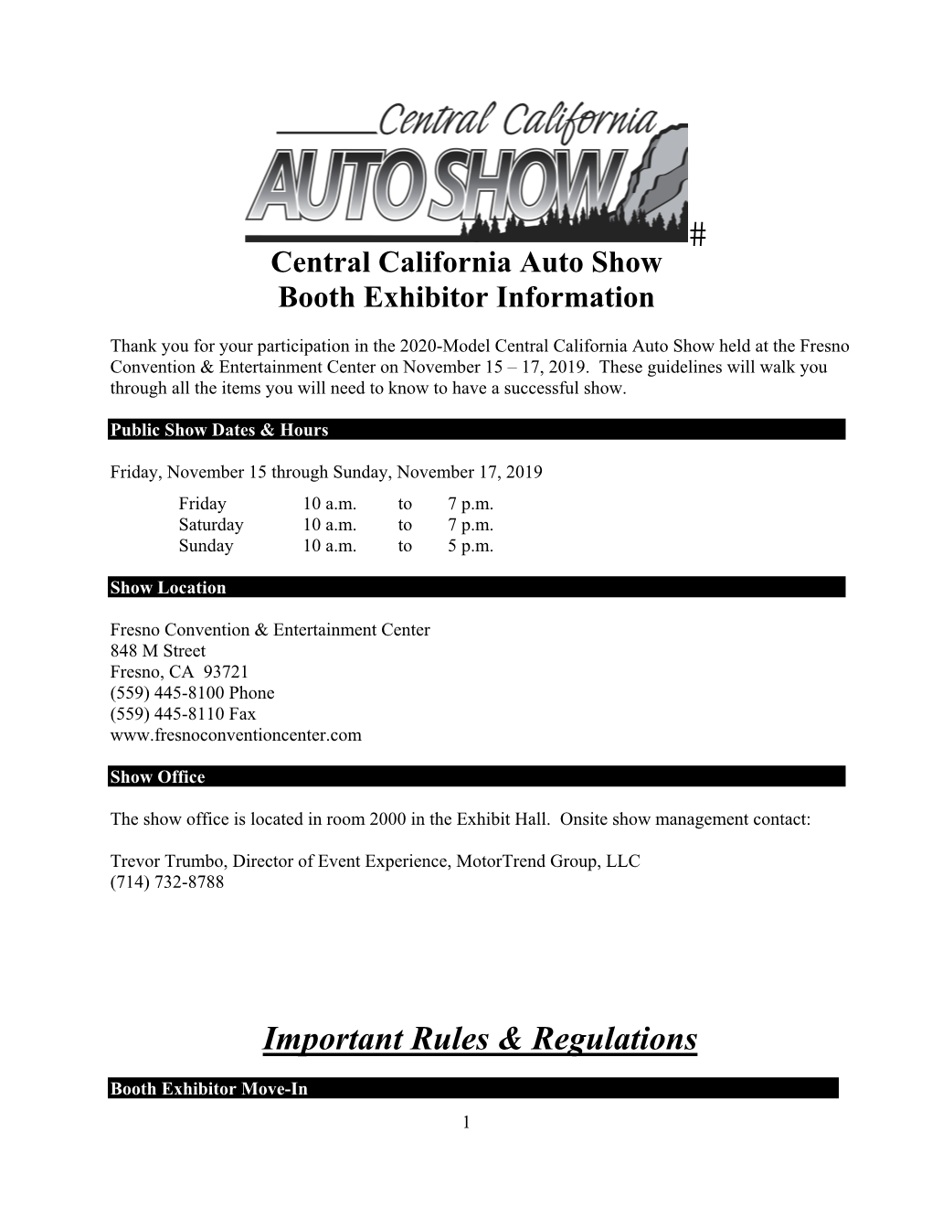 Booth Manual 10/15/19