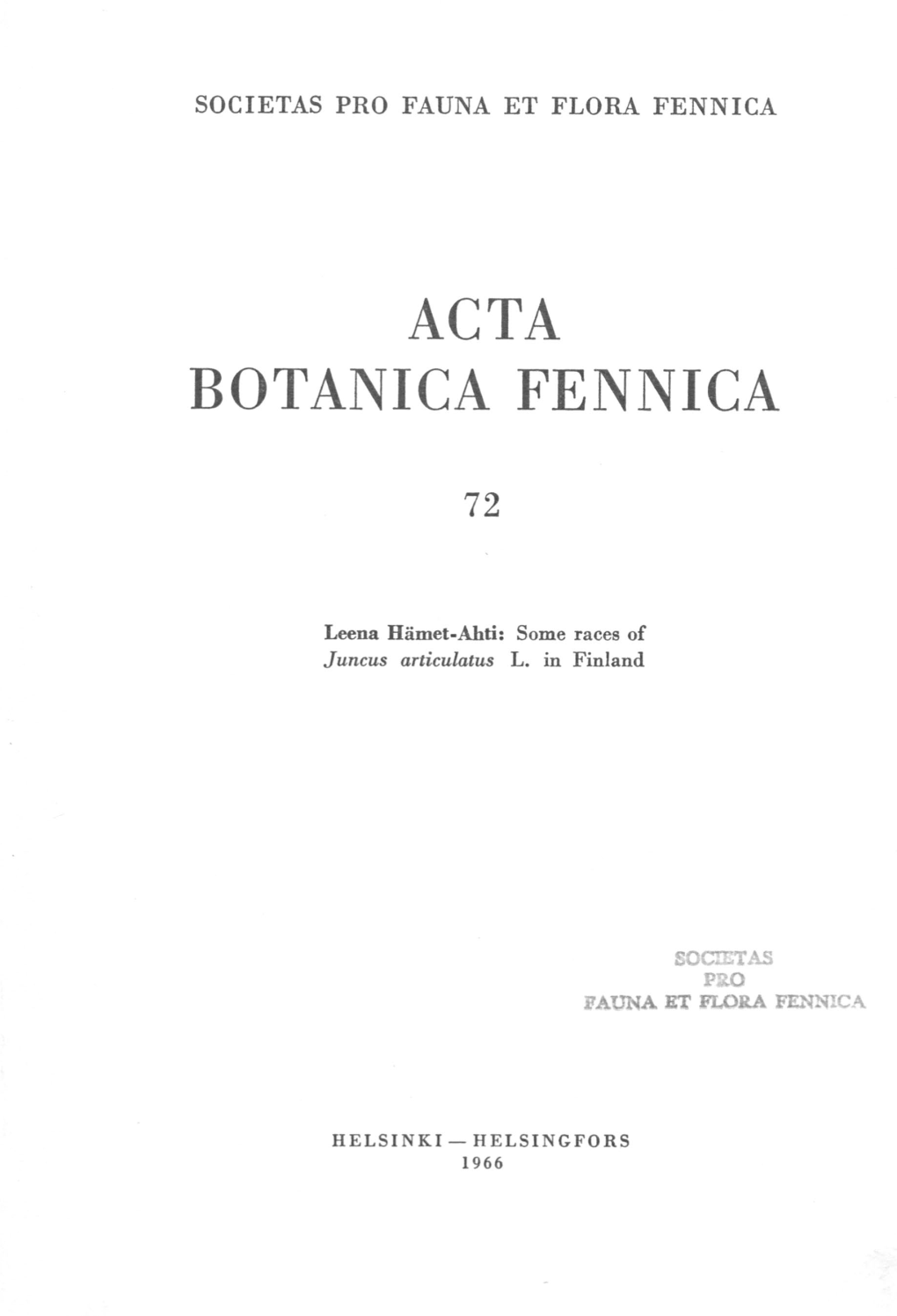 Acta Botanica Fennica