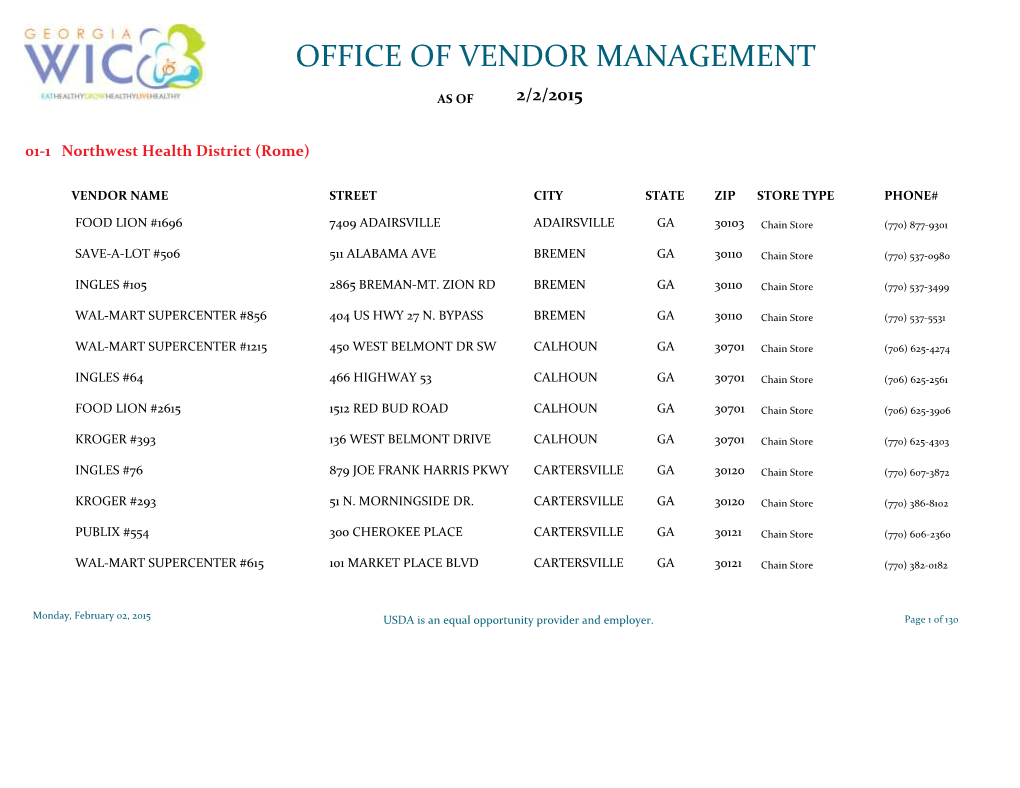Office of Vendor Management