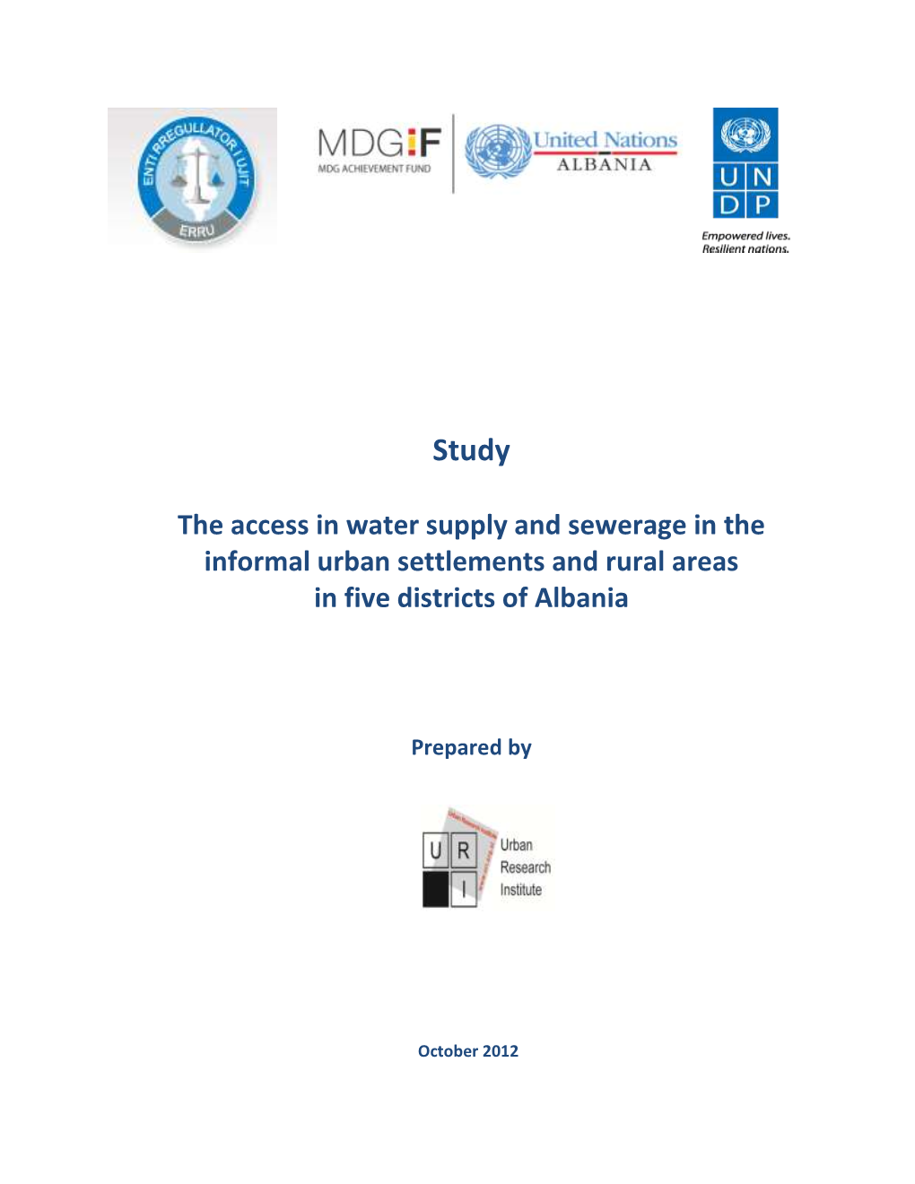 The Access in Water Supply and Sewerage in the Informal Urban Settlements and Rural Areas in Five Districts of Albania