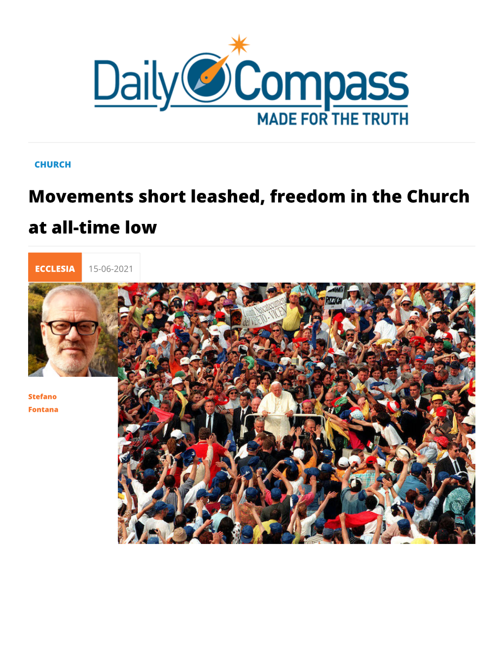 Movements Short Leashed, Freedom in the Church at All-Time Low