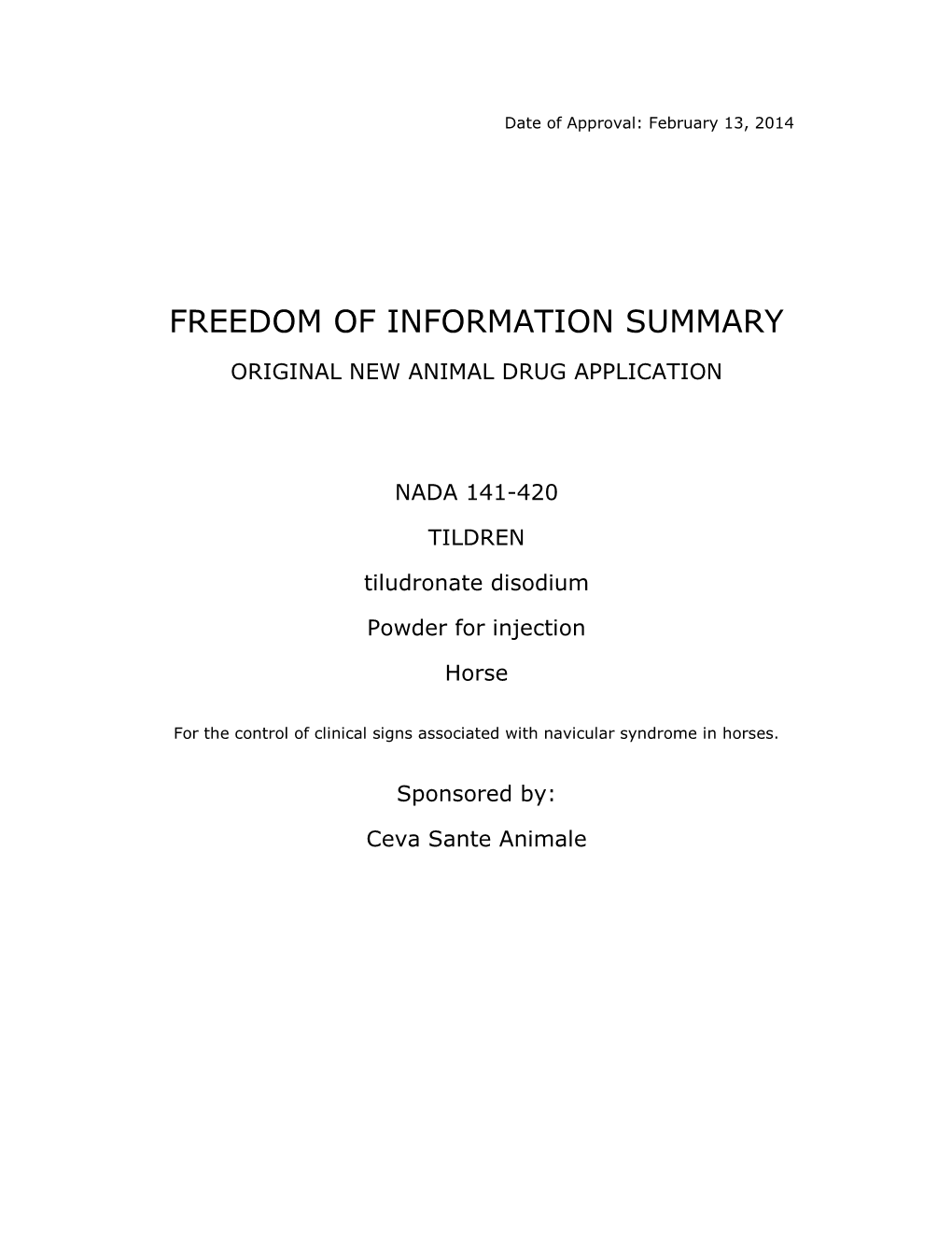 Freedom of Information Summary