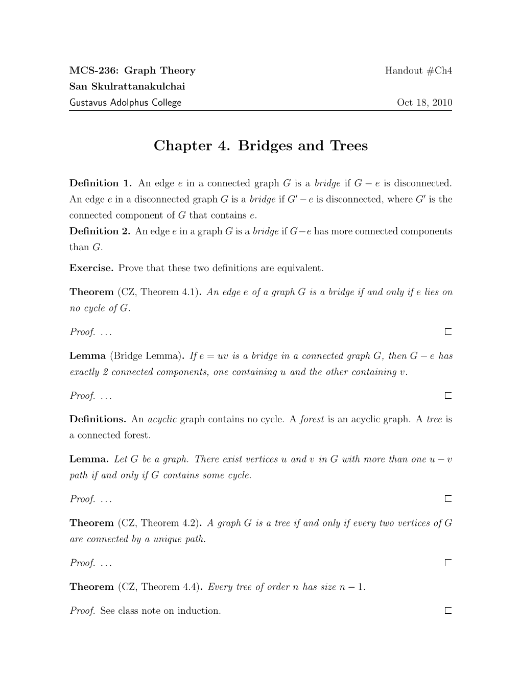 Chapter 4. Bridges and Trees