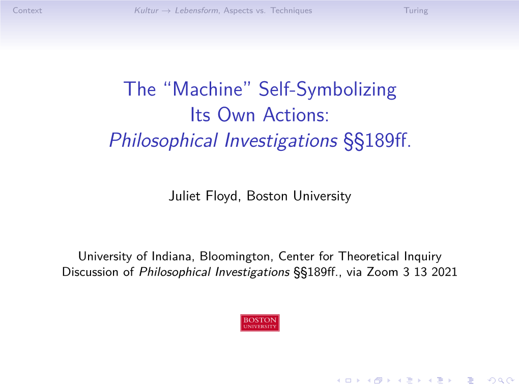 Philosophical Investigations §§189Ff