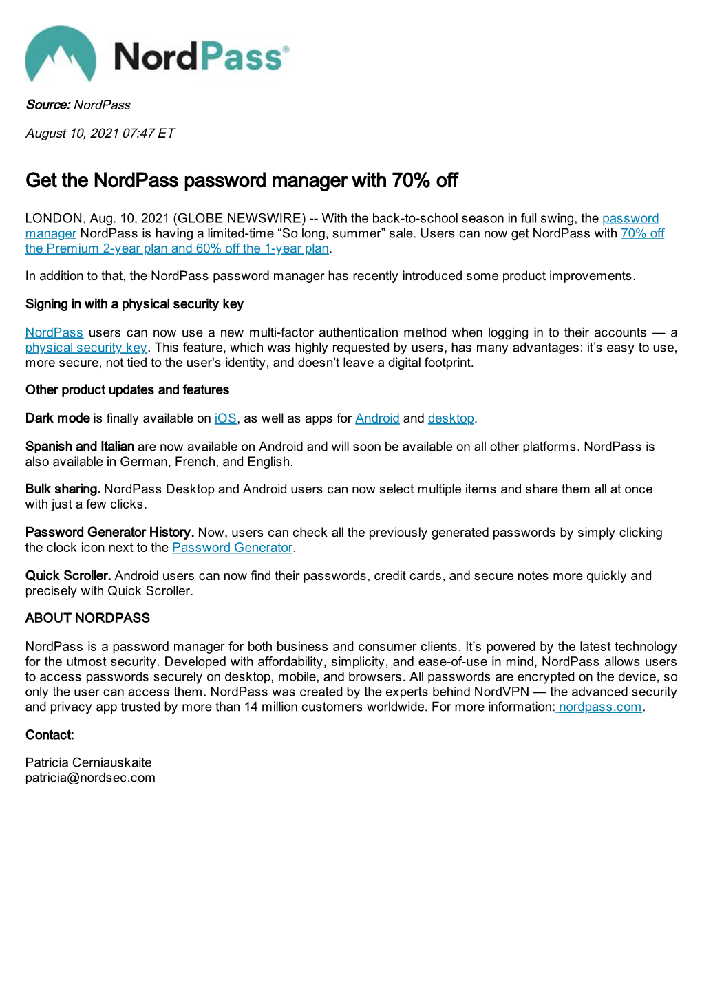 Get the Nordpass Password Manager with 70% Off