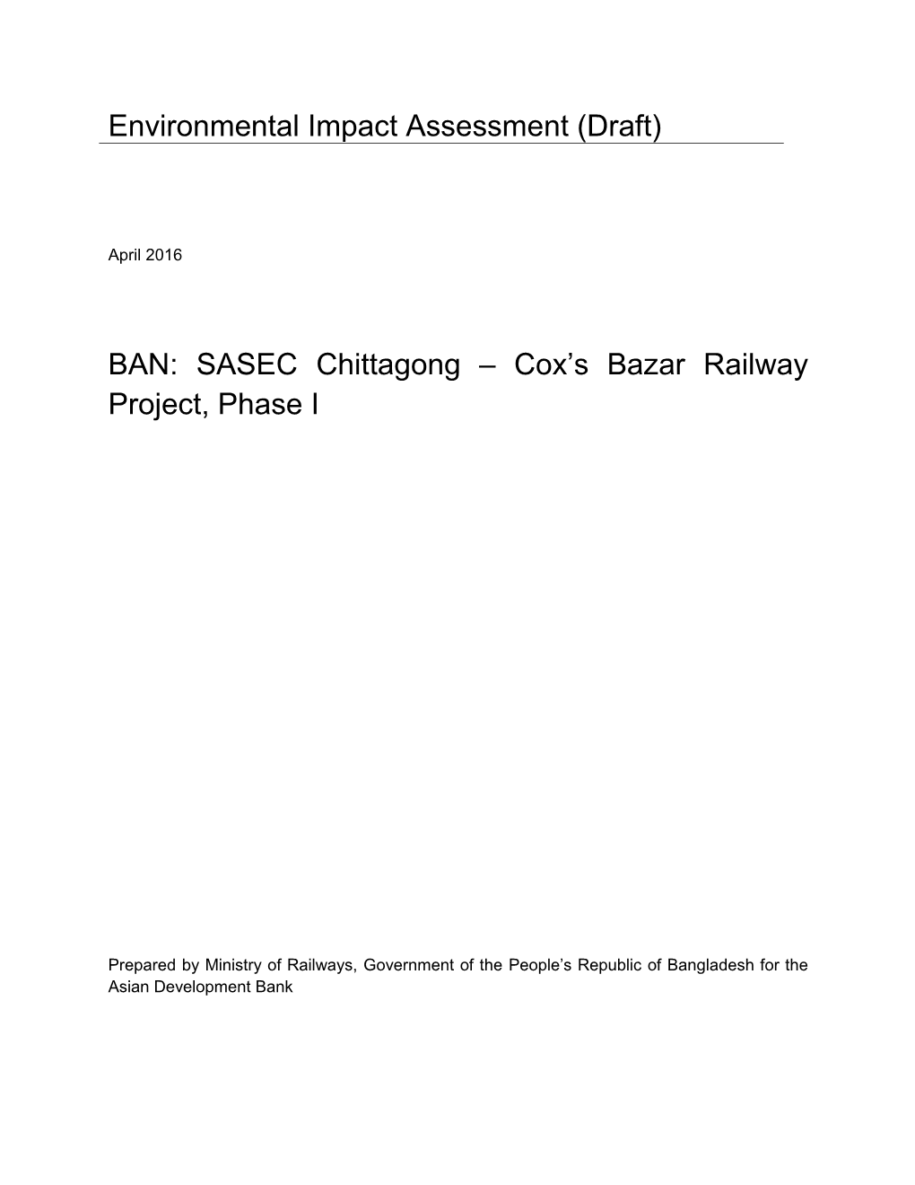 Environmental Impact Assessment (Draft)