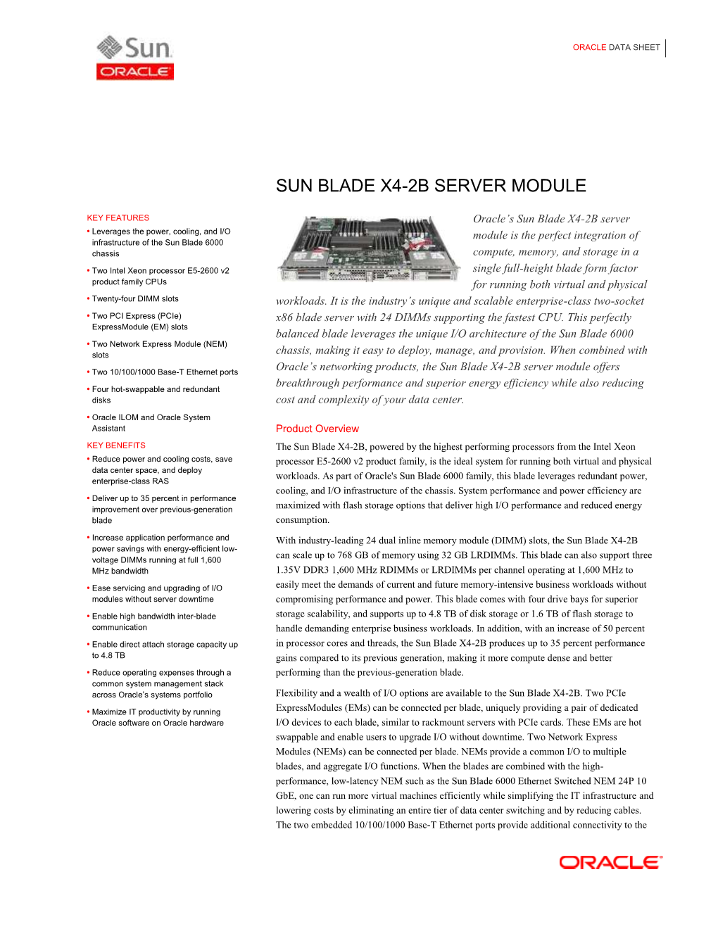 Sun Blade X4-2B Server Module