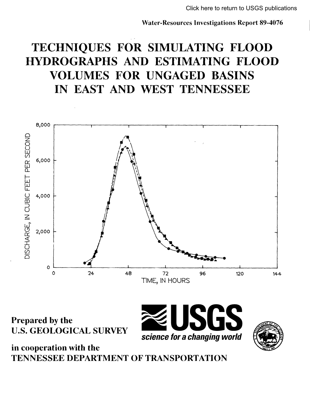 Techniques for Simulating Flood Hydrographs and Estimating Flood Volumes for Ungaged Basins in East and West Tennessee