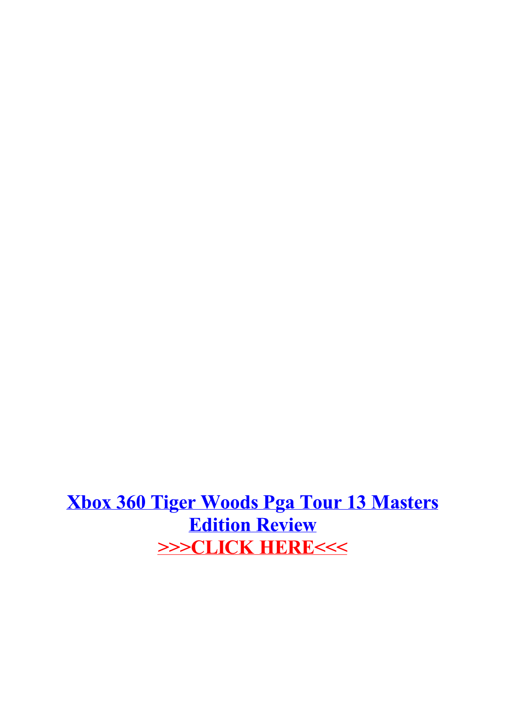 Xbox 360 Tiger Woods Pga Tour 13 Masters Edition Review